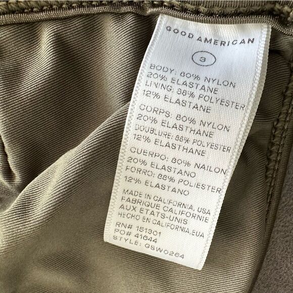 Good American Green Satiny Triangle Bikini Top - Picture 4 of 6